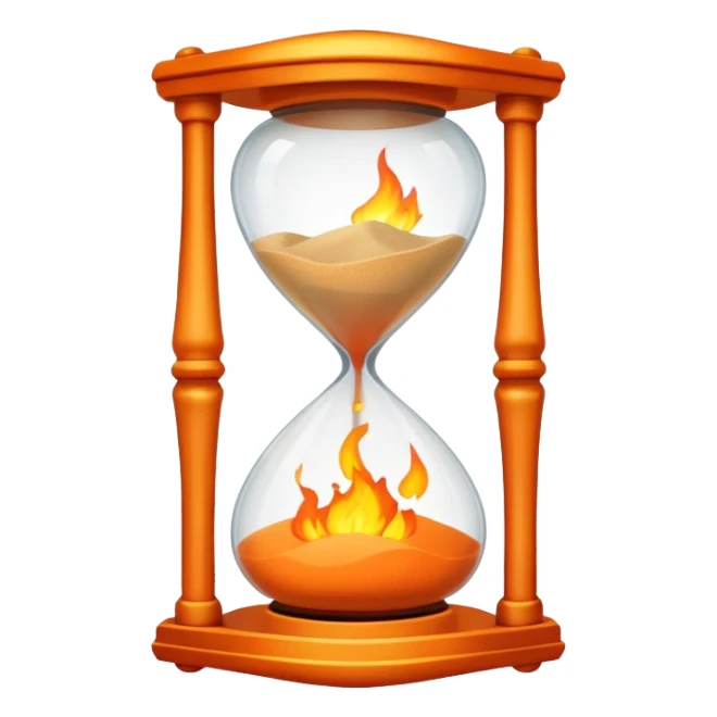 hourglass and fire sticker