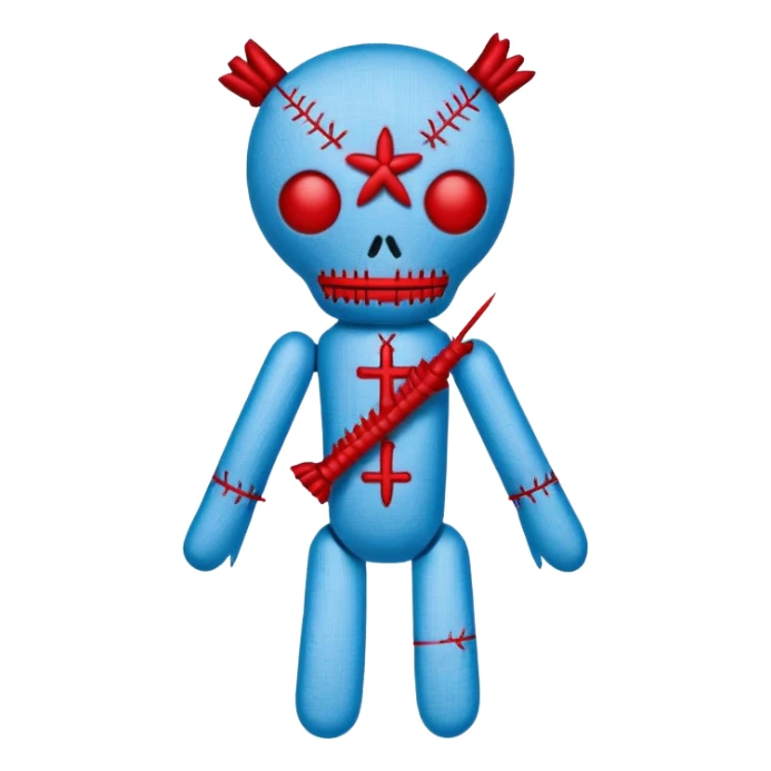 carolina blue and red voodoo doll sticker