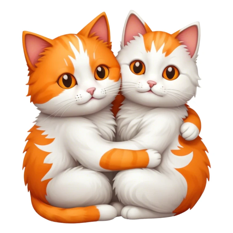 Cat couple hugging sticker
