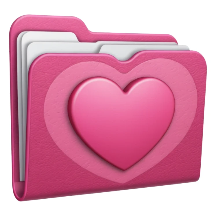 file folder pink with heart sticker