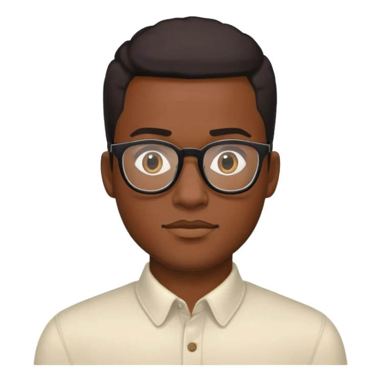 Black handsome guy with glasses  sticker