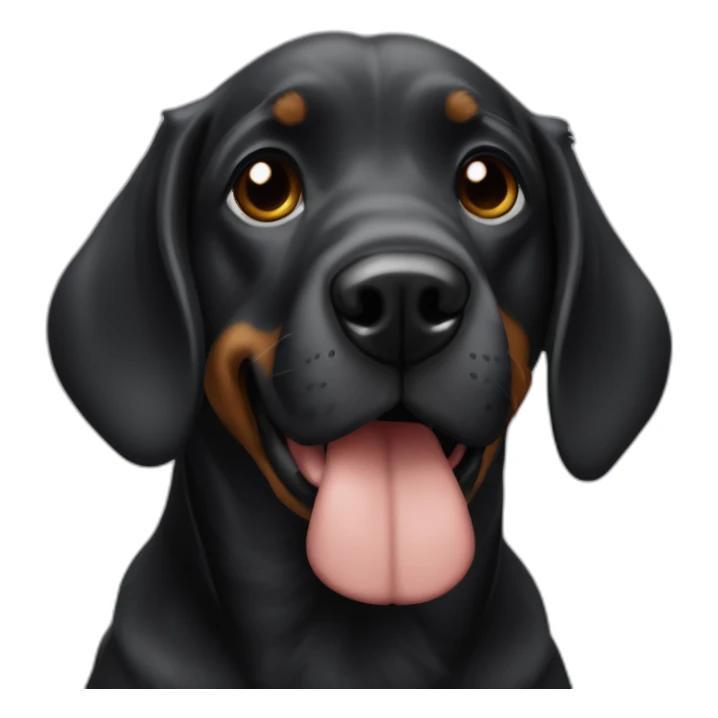 rosto cachorro salsicha preto com bolinha sticker