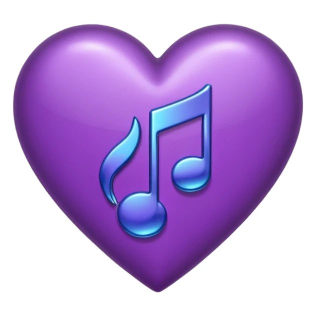 purple heart with a music note sticker