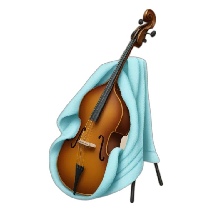 upright bass in a towel  sticker