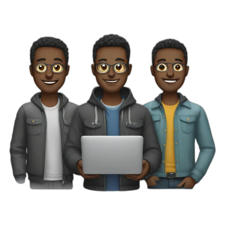 3 guys with laptops sticker