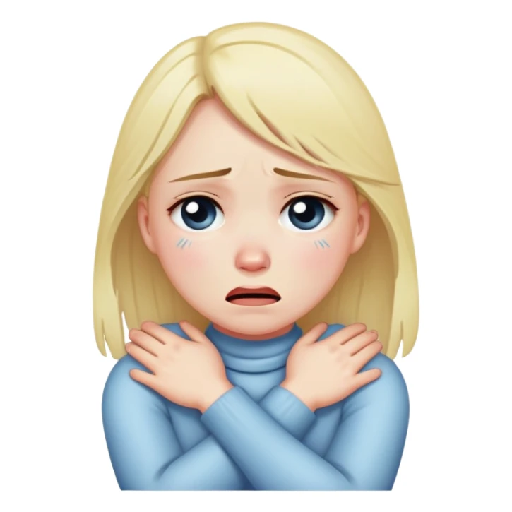 girl crossing arms on neck crying sticker