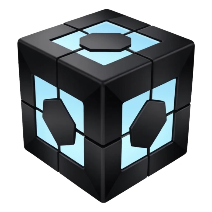 black colour infinity cube sticker