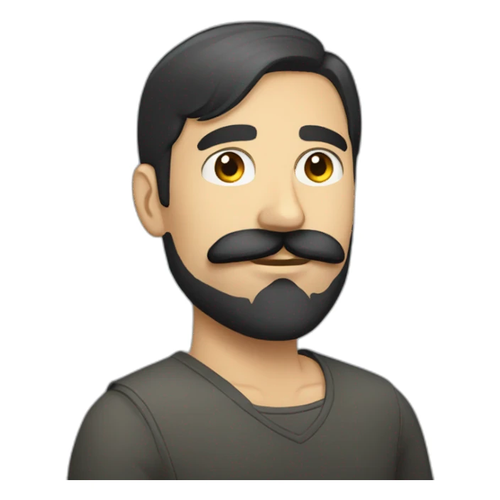 Russian man with a black beard and mustache sticker