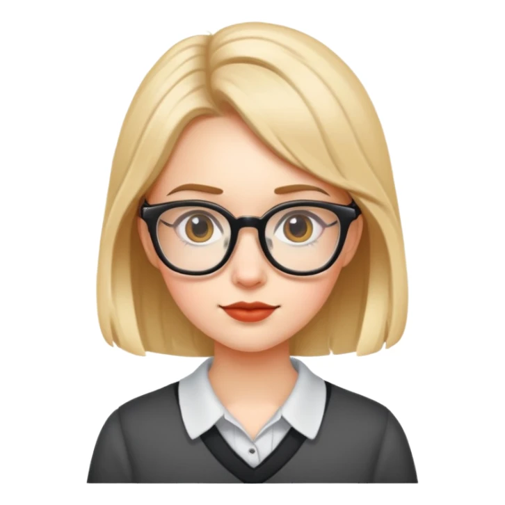 Nerdy cute girl sticker