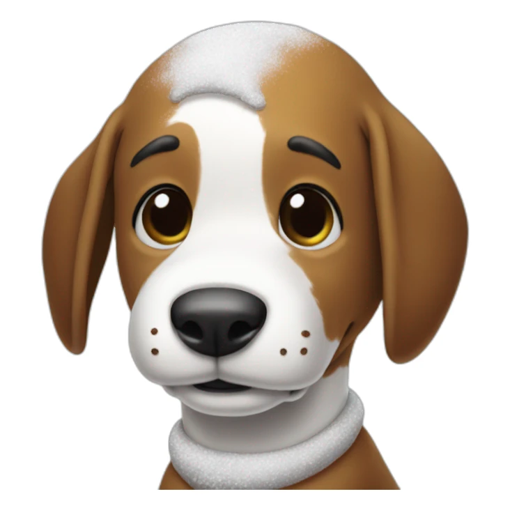 Snoopy with powdered sugar on face sticker