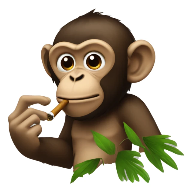 Monkey smoking leaves sticker