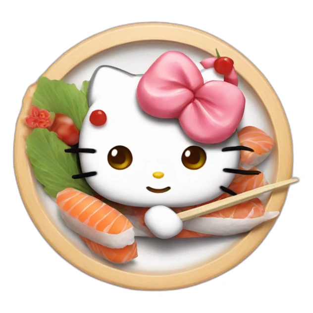 Hello kitty eat sushis  sticker