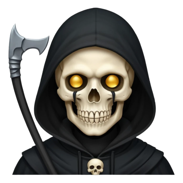 black hood skull scythe sticker