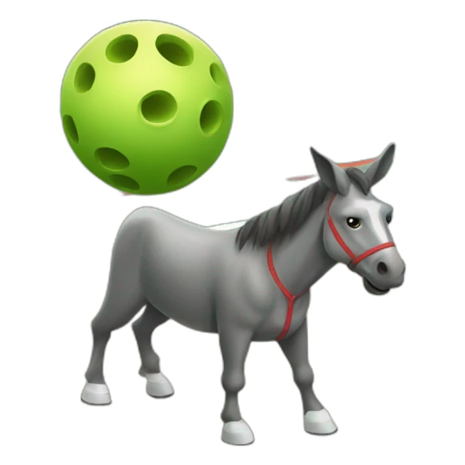 Mule playing pickleball sticker