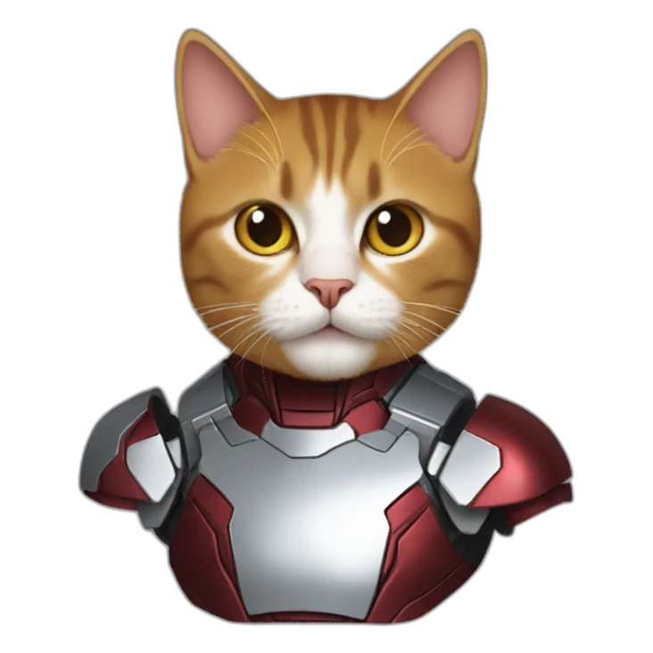 Cat as ironman sticker