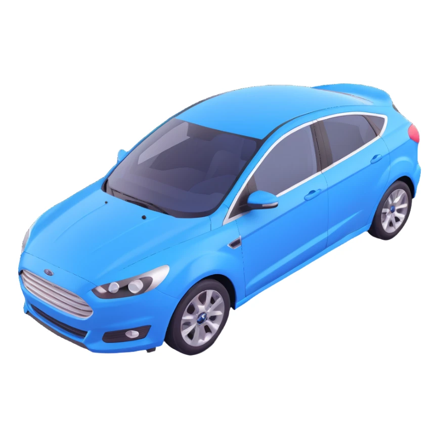 3D circular pattern, blue-white oval, dynamic line, Ford style, no brand name sticker