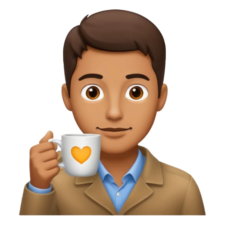man drinking coffee sticker