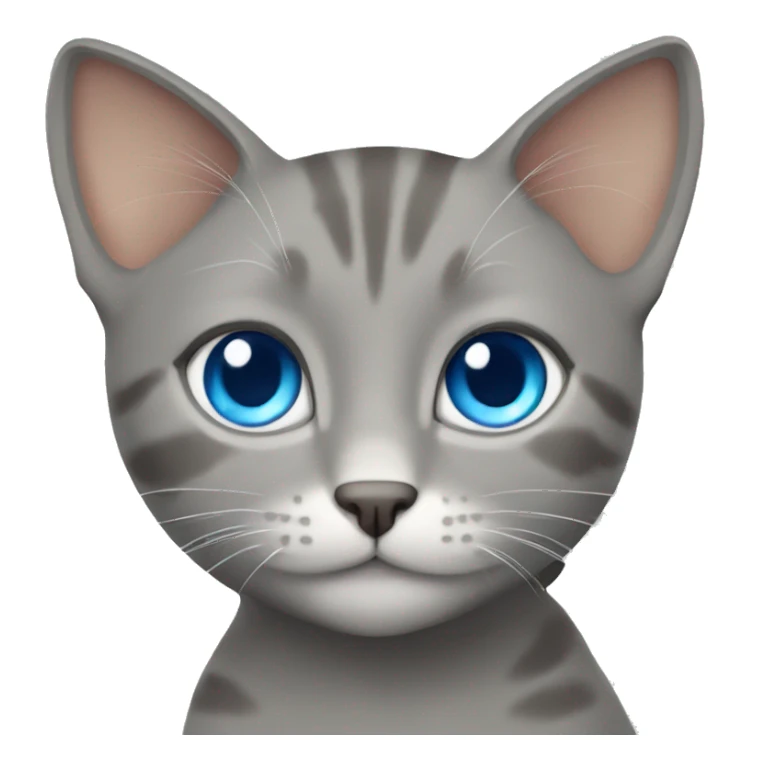 Grey cat with ginger girl blue eyes sticker