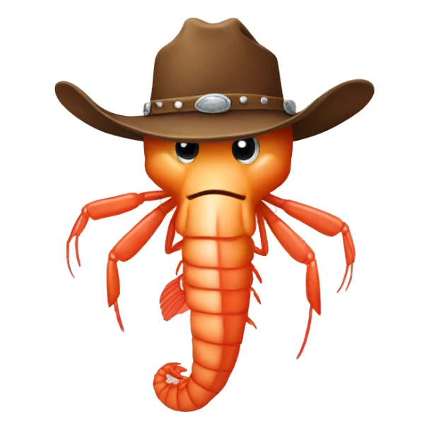 Shrimp in a cowboy hat sticker