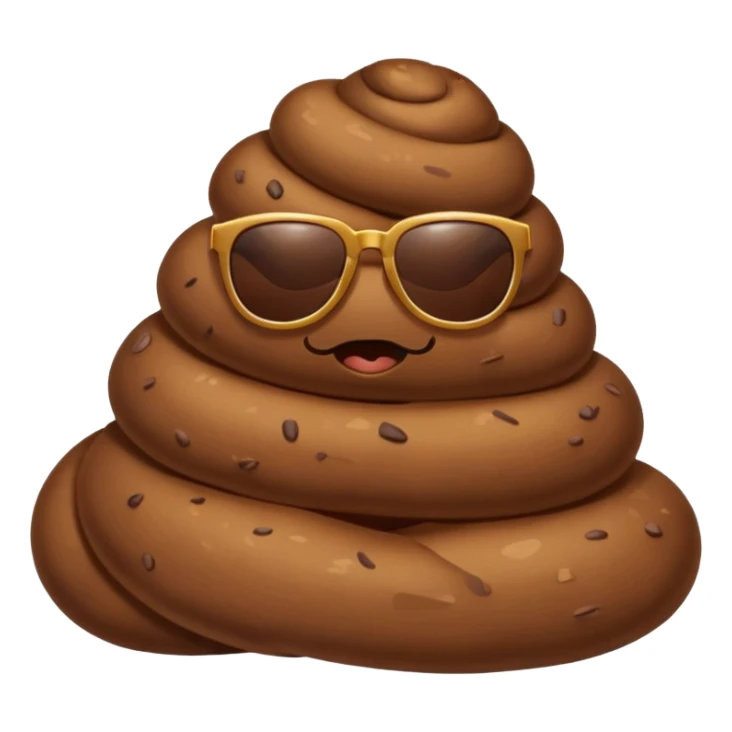 Poop with sunglasses sticker