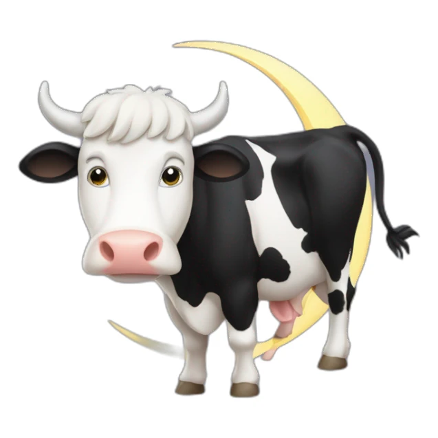 vache et lune sticker
