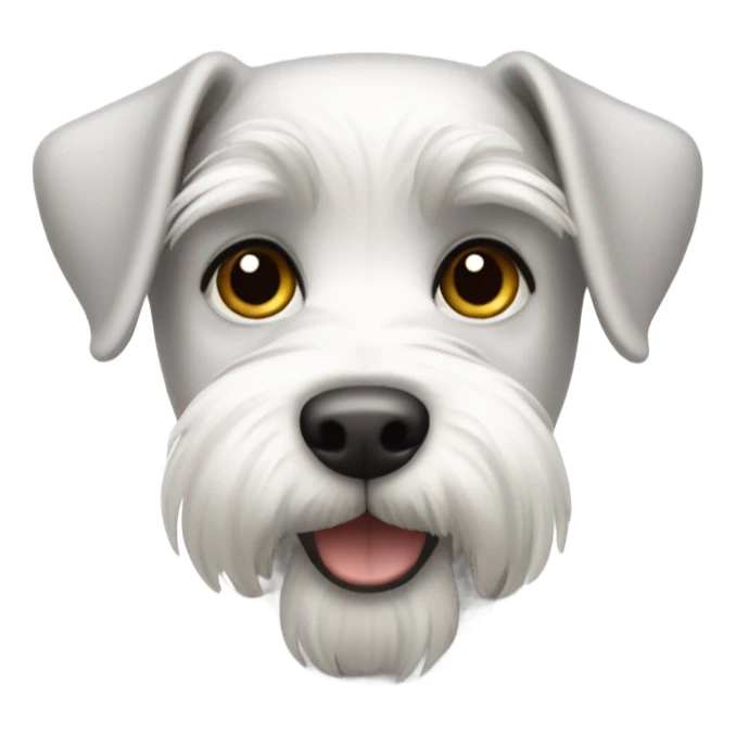 White mini schnauzeremoji sticker