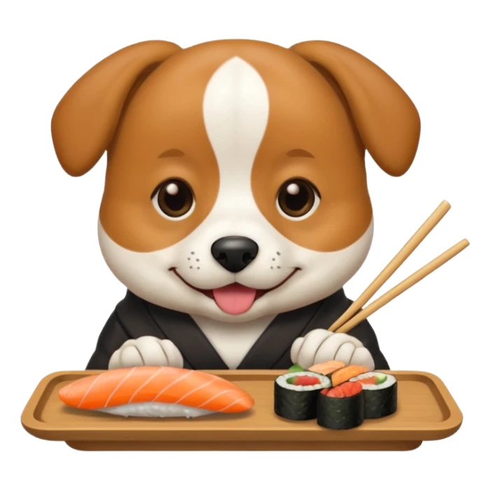 Chien qui mange des sushis  sticker
