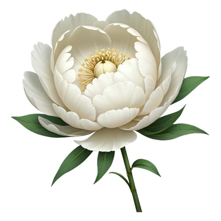 single white Peony, straight stem sticker