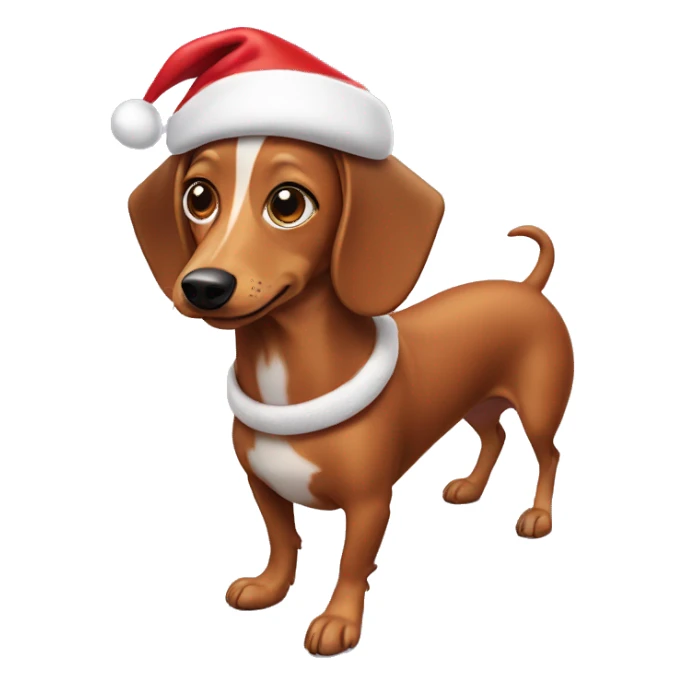 weenie dog with santa hat  sticker