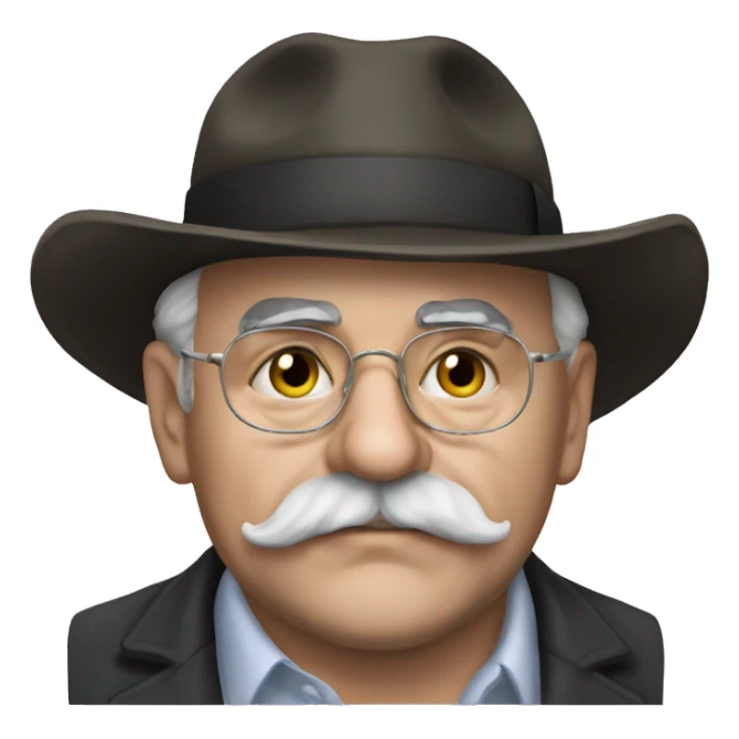 Murray Bookchin white mustache fat sticker
