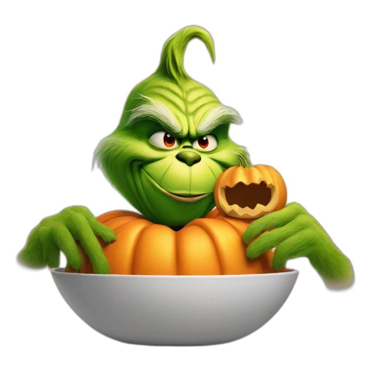 The grinch eating pumpkin sticker