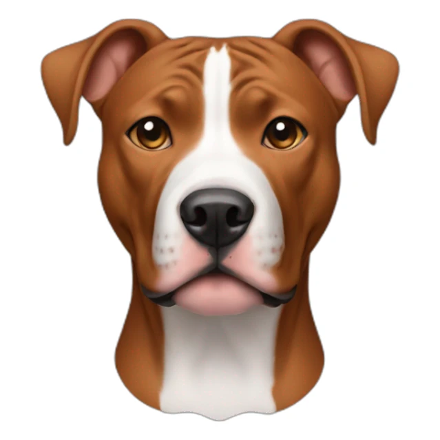 Copper pitbull with white on snout sticker