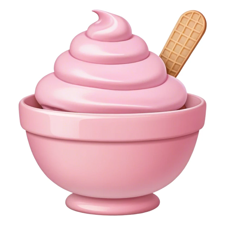 Pink ice cream bowl  sticker
