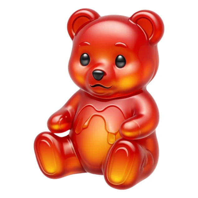 Sad Gummy bear melting into ground sticker