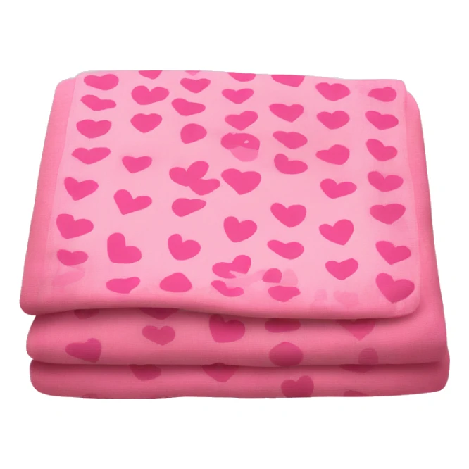pink blanket with hearts sticker