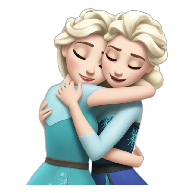 elsa hugs her sister anna sticker