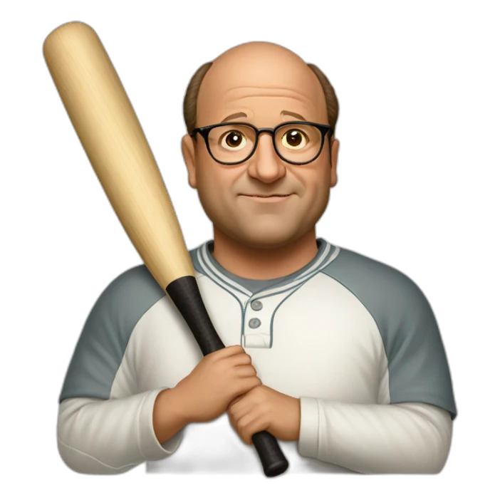 george costanza holding baseball bat portrait sticker