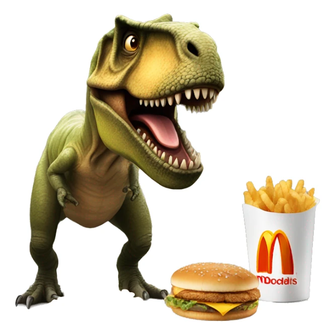 T. rex ordering mcdonalds  sticker