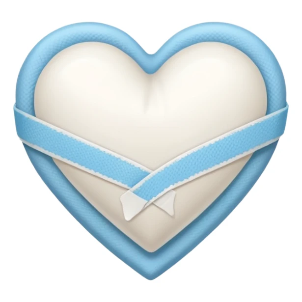 white heart with a bandage sticker