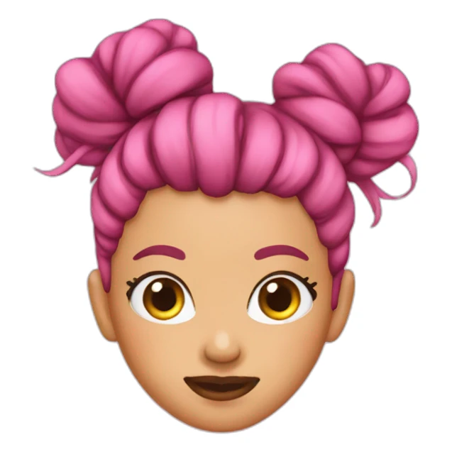 Pink messy bun sticker