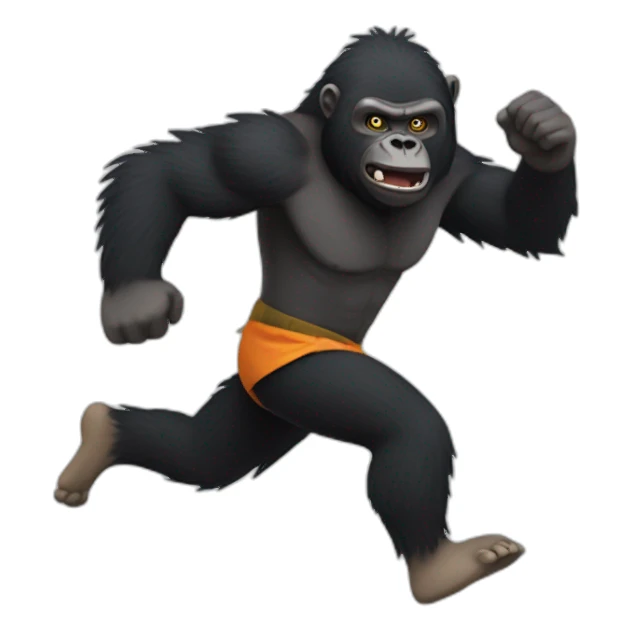gorila running like naruto sticker