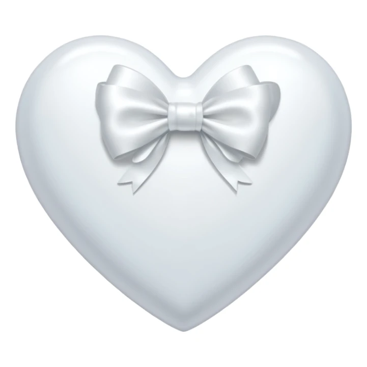 white heart with a white bow on it sticker