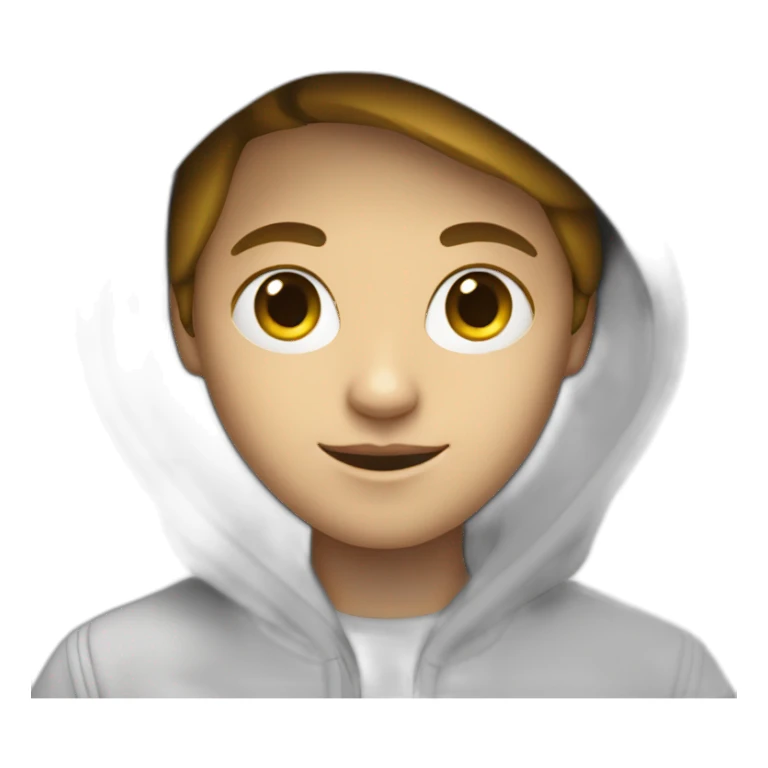 White skin developer with a hoodie coding on the macbook sticker