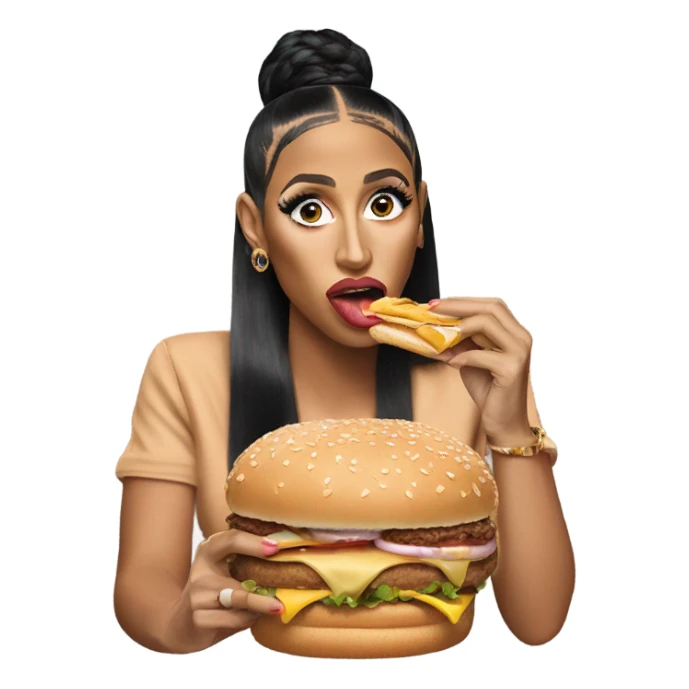 Cardi b eating a Big Mac sticker