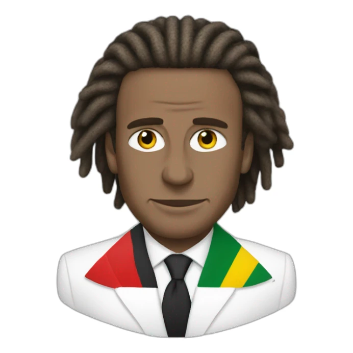 president macron with rasta cut sticker