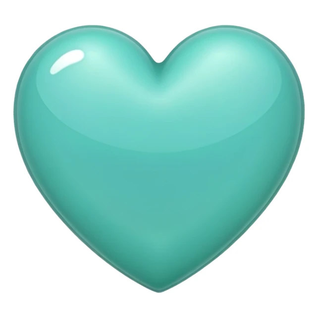 Greenish cyan heart sticker