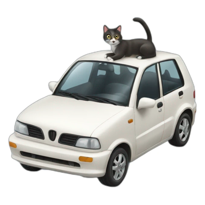 Voiture sur un chat sticker
