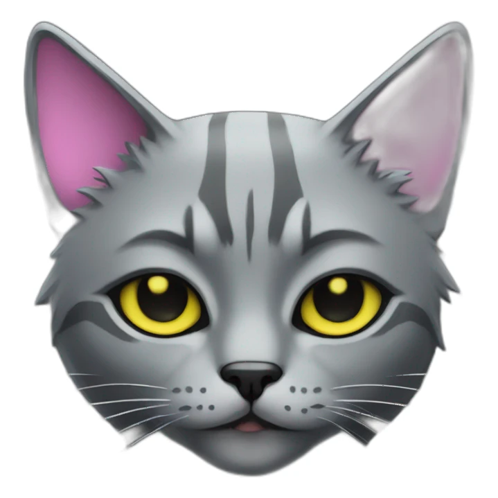 cyberpunk grey cat sticker
