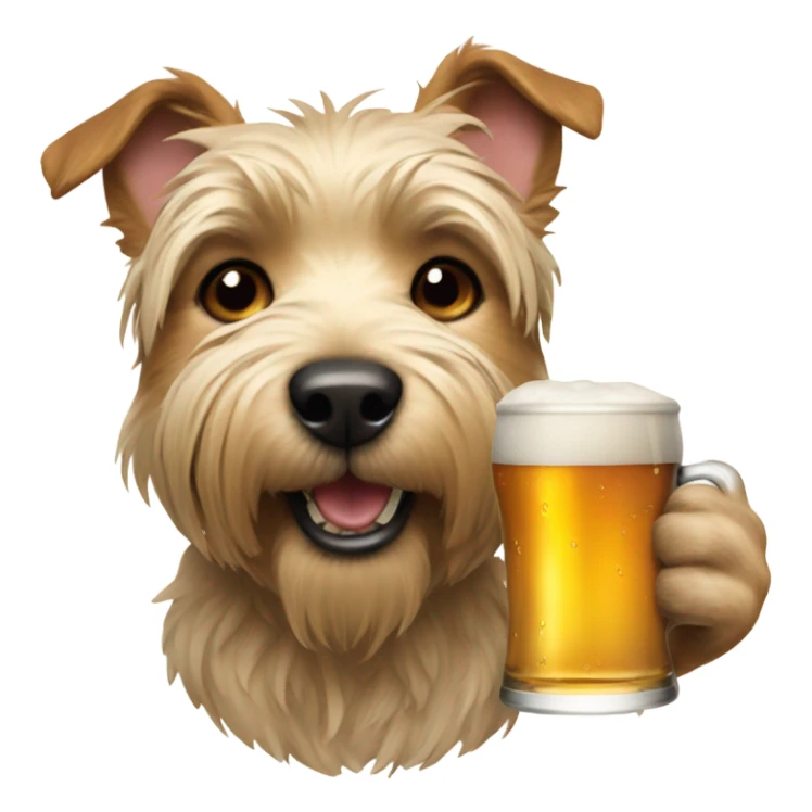 Terrier Drinking beer  sticker