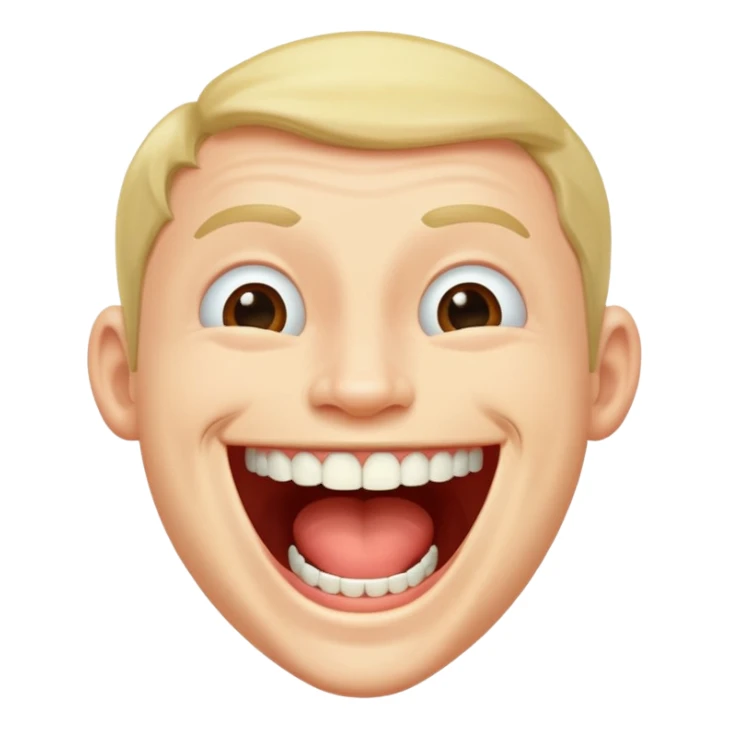 Man laughing with one teeth  sticker